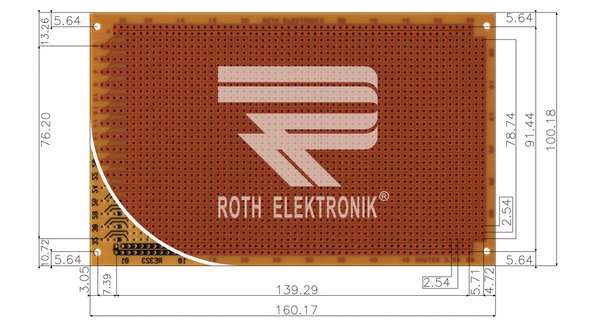 Едностранна универсална платка RE323-HP 100×160мм