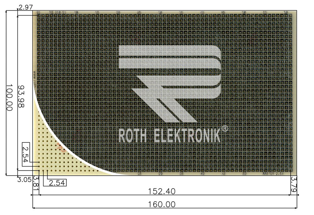 Едностранна универсална платка RE210-S1 100×160мм