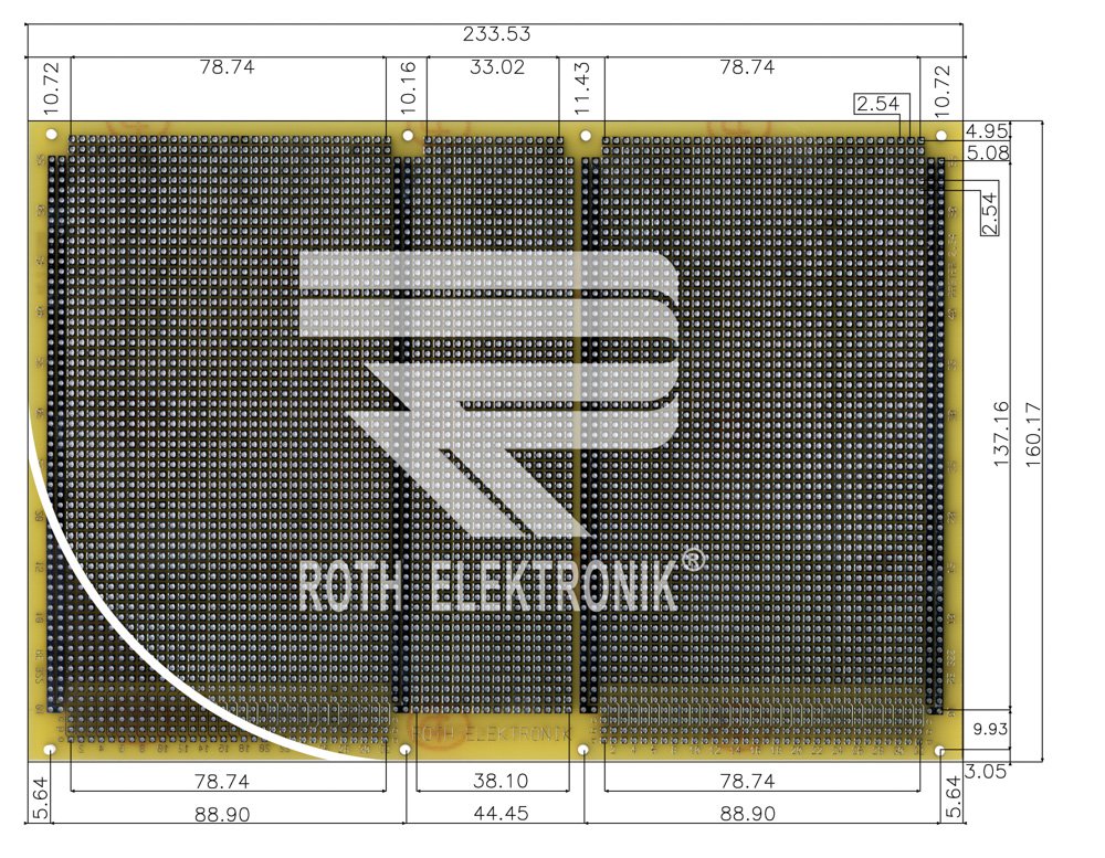 Едностранна универсална платка RE322-LF 160×233.4мм
