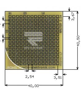 Едностранна универсална платка RE015-LF 40×40.5мм