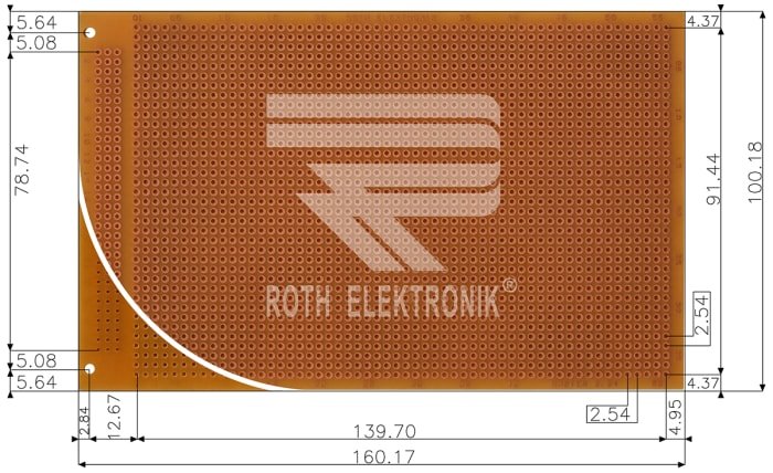 Едностранна универсална платка RE060-HP 100×160мм