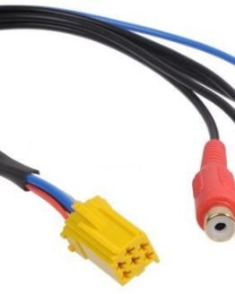Авто букса MINI-ISO 6пина към 4xRCA, за авто касетофон или CD