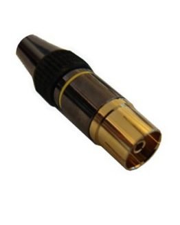 Букса PAL /041/ женска кабелна метална, златиста