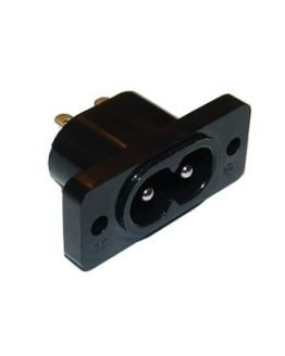 Букса захранваща AC 2P мъжка панелна (IEC60320 C8)