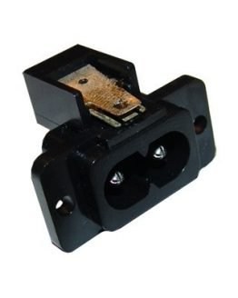 Букса захранваща AC 2P мъжка панелна (IEC60320 C8) превключване