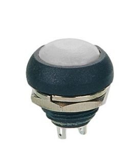 Бутон незадържащ ф18мм 1A/250VAC бял Бутон незадържащ ф18мм 1A/250VAC бял