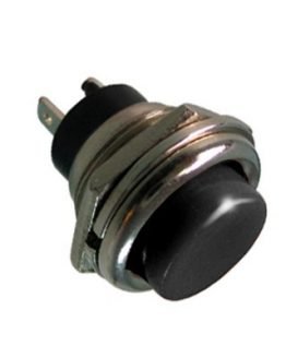 Бутон незадържащ ф19мм 1A/250VAC черен