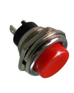 Бутон незадържащ ф19мм 1A/250VAC червен