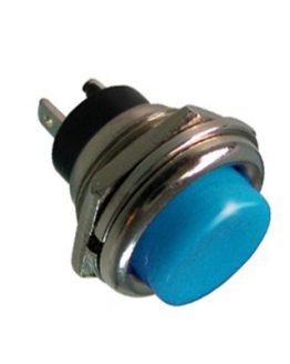 Бутон незадържащ ф19мм 1A/250VAC син