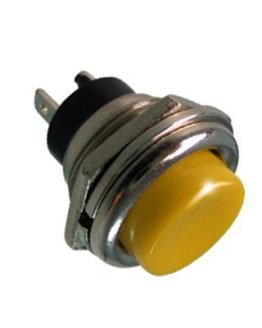 Бутон незадържащ ф19мм 1A/250VAC жълт