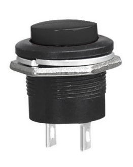Бутон незадържащ ф19мм 3A/250VAC черен