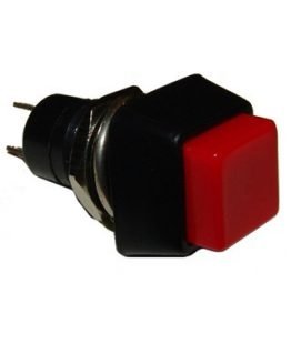 Бутон задържащ 15х15мм 1A/250VAC червен