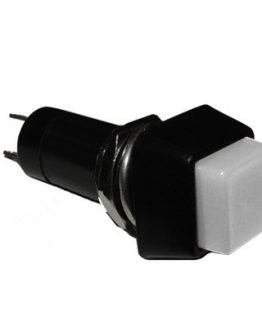 Бутон задържащ 15х15мм 1A/250VAC бял