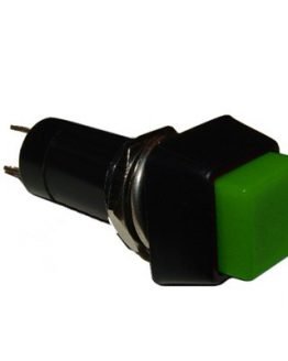 Бутон задържащ 15х15мм 1A/250VAC зелен