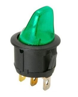 Превключвател с лост ф20мм ON-OFF зелен