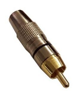 RCA мъжки метален без протектор черен, за кабел