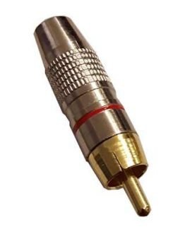 RCA мъжки метален без протектор червен, за кабел
