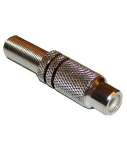 RCA женски кабелен метален черен 10.5х19мм