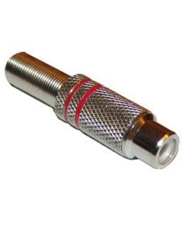 RCA женски кабелен метален червен 10.5х19мм