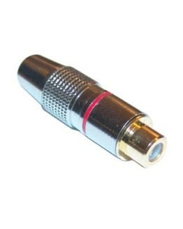 RCA женски кабелен червен метален, без протектор