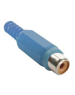 Конектор RCA женски кабелен PVC СИН
