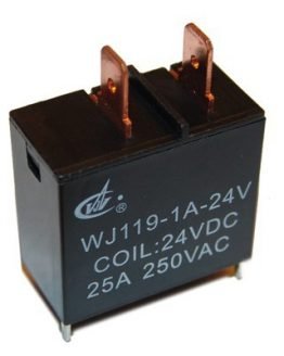 Реле WJ119-1A 24VDC 25A/250VAC 8A/30VDC