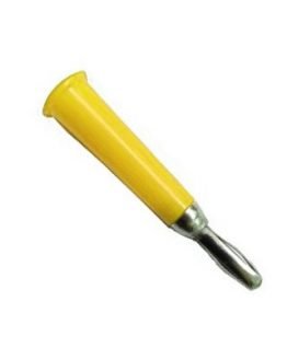 Съединител банан мъжки кабелен коничен жълт