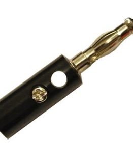 Съединител банан мъжки кабелен черен с отвор