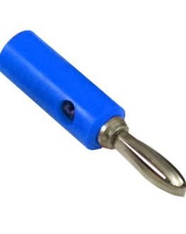 Съединител банан мъжки кабелен син с отвор