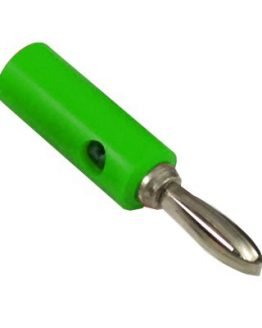 Съединител банан мъжки кабелен зелен с отвор