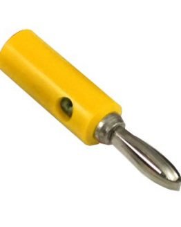 Съединител банан мъжки кабелен жълт с отвор