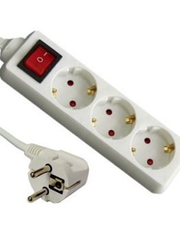 Разклонител 3-ка 3×1.00мм2 1.5м с ключ бял