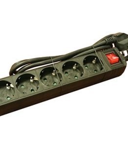 Разклонител 5-ца с ключ 3×1.50мм2 1.5м черен