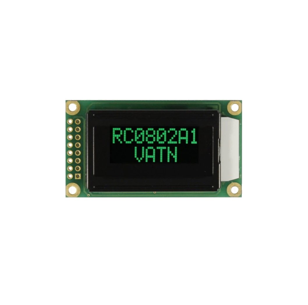 LCD дисплей RC0802A1-LLG-JWVE 8x2 зелен