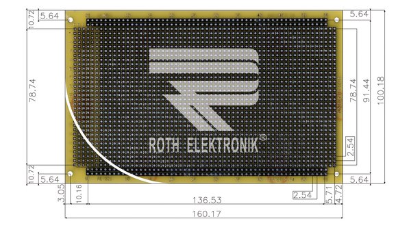 Едностранна универсална платка RE321-LF 100×160мм