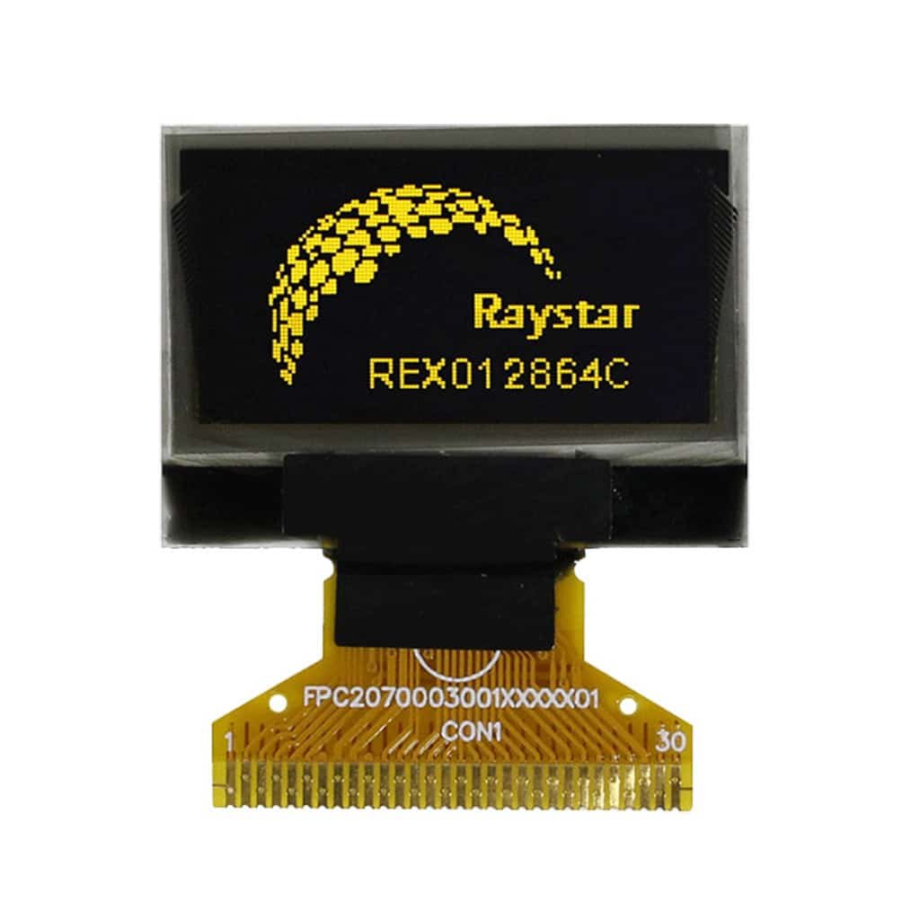 OLED дисплей RAYSTAR 0.96" 128x64 жълт