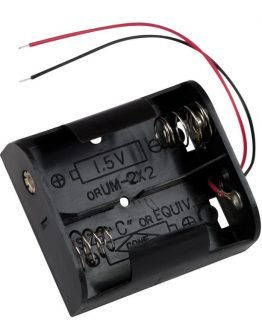 Държач за батерии 2xR14 с проводници