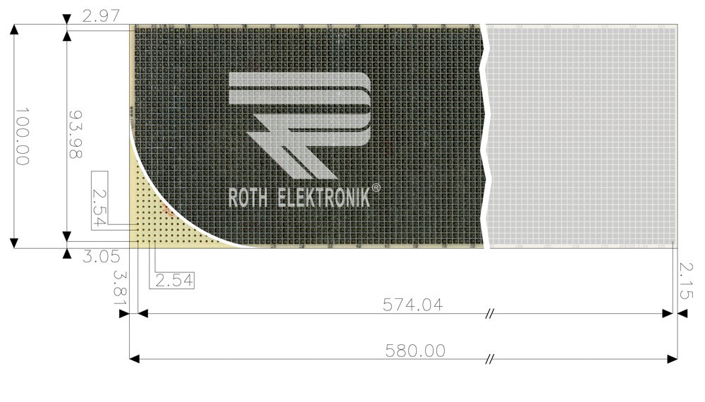 Едностранна универсална платка RE210-S3 100×580мм