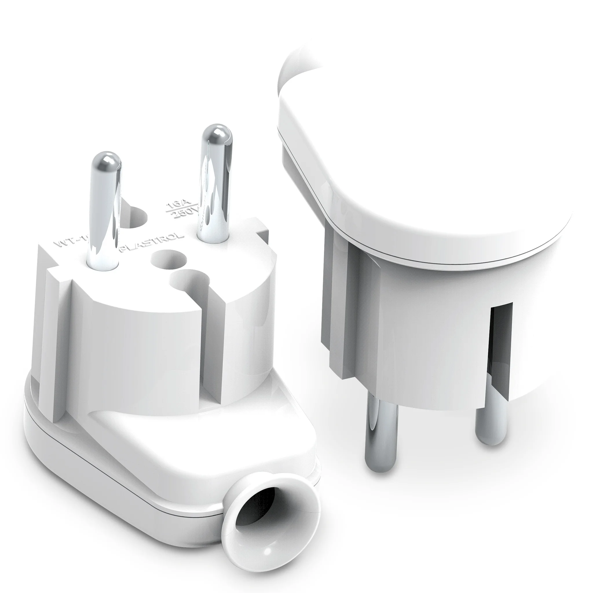 Бял щепсел PLASTROL W-98133 250VAC/16А