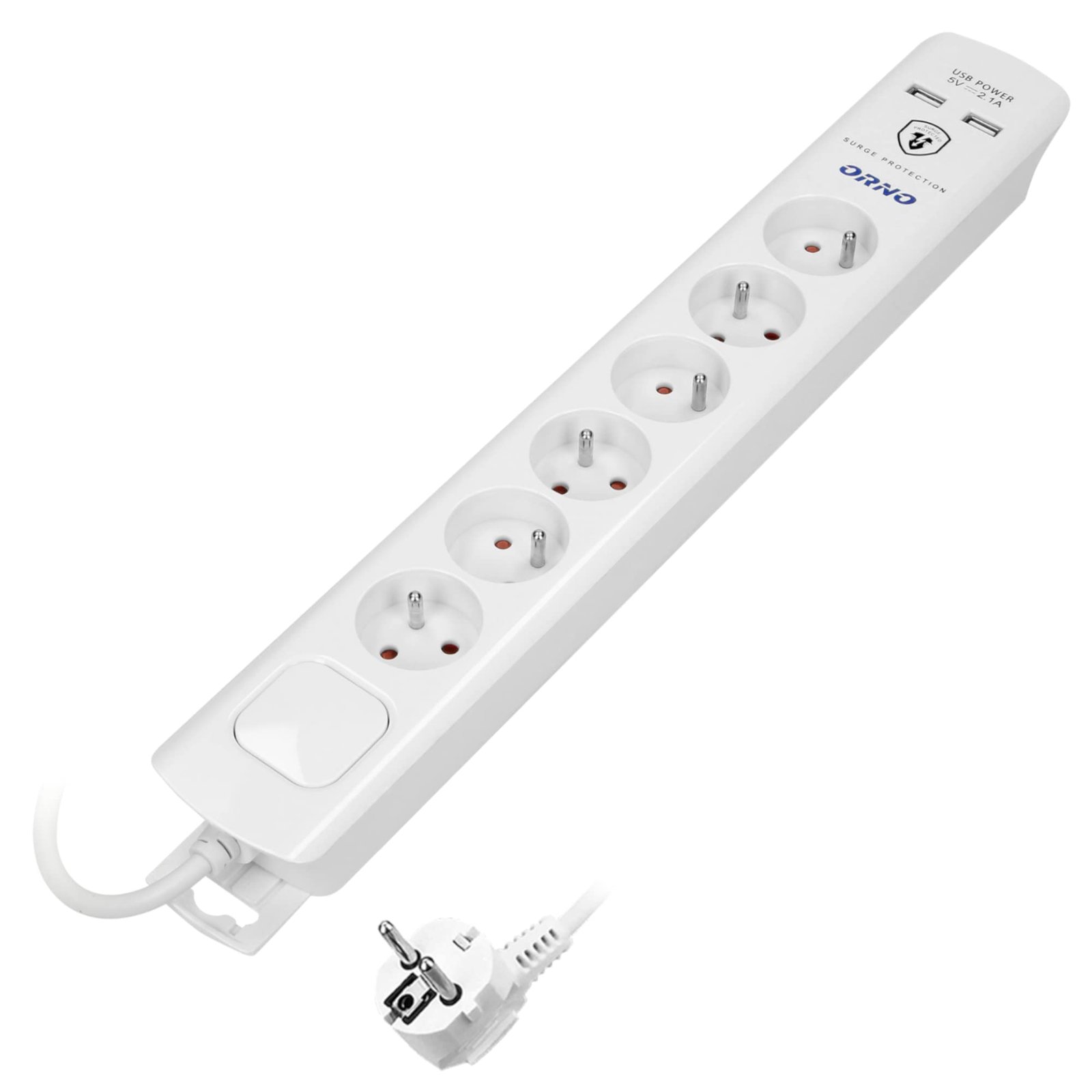 Разклонител OR-AE-13163/3M 6-ца със защита